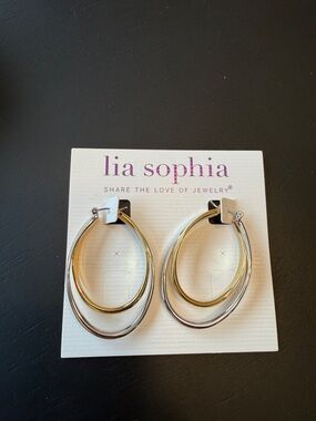 Lia Sophia Two-Tone Layered Hoop Earrings in Gold and Silver